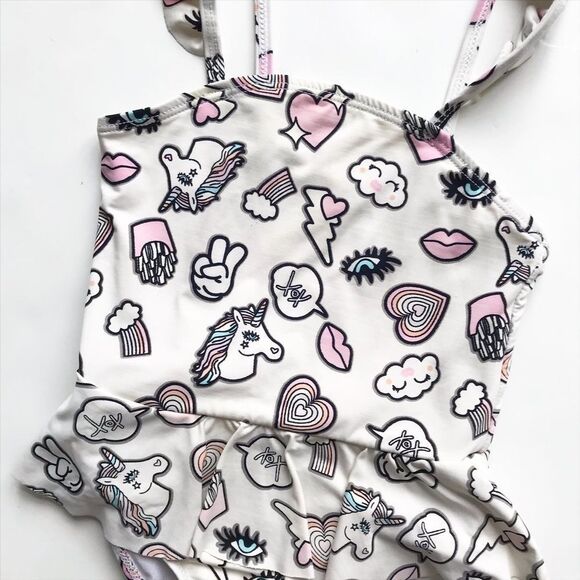 Betsy Johnson unicorn print swimsuit GUC 3T - Picture 2 of 5